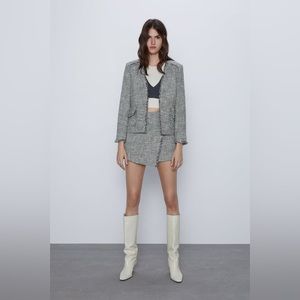 Zara Tweed Blazer & Skort Set - Size S